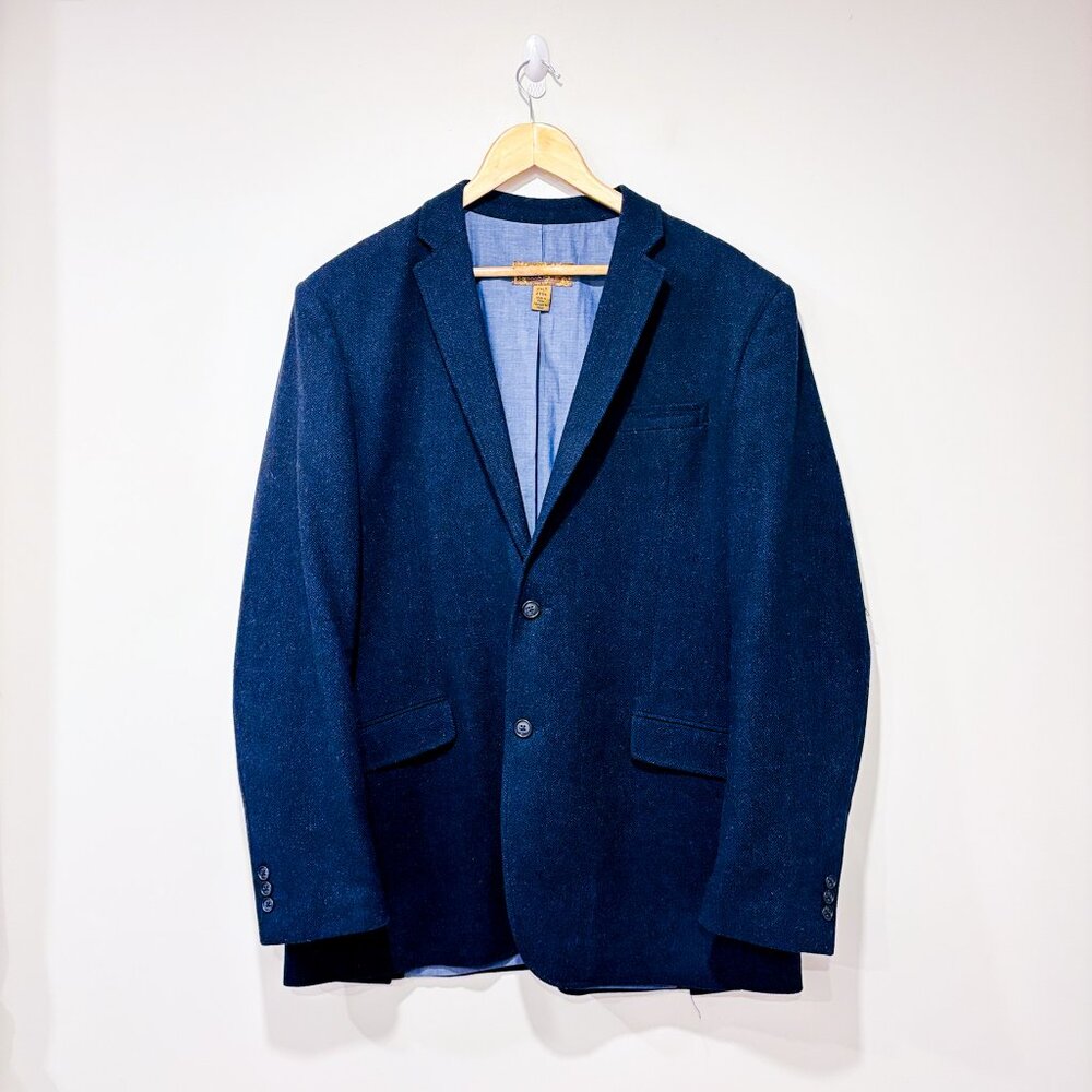 PRONTO UOMO Navy wool blend blazer | Classic tailored mens jacket | 2XL *